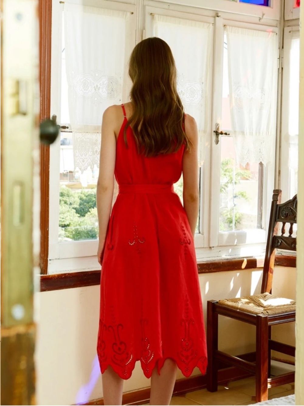 Evi Grintela Esther Red Midi Dress - Picture 3 of 9